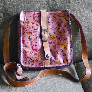Printed Floral Leather Crossbody bag